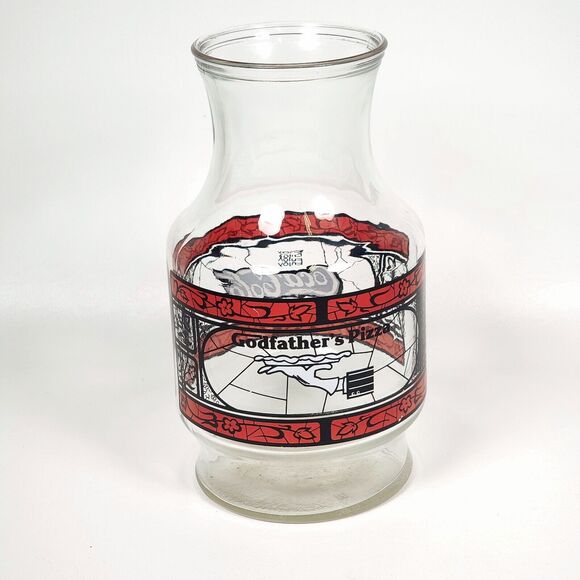 Vintage Godfathers Pizza Coca-Cola Carafe Lot of 2 Anchor Hocking Glass Pitchers - Picture 2 of 11